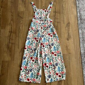 Amazon Floral Overalls Size M | Adjustable Straps | Side Zipper Closure | Boho